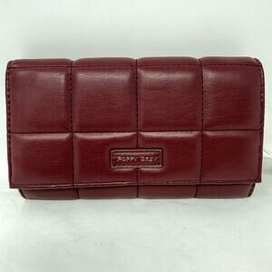 Poppy Grey Fremont Large Bifold Wallet with RFID Burgundy Leather Large NEW Soft